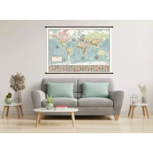 Aranż - Świat polityczny. Stylizowana mapa ścienna, 1:30 000 000, 140x100 cm, ArtGlob